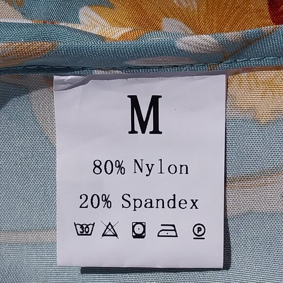 Flowy Floral Midi Dress, Butterfly Short Sleeves, V-Neck, Shirred Waist, Size M - Picture 6 of 8